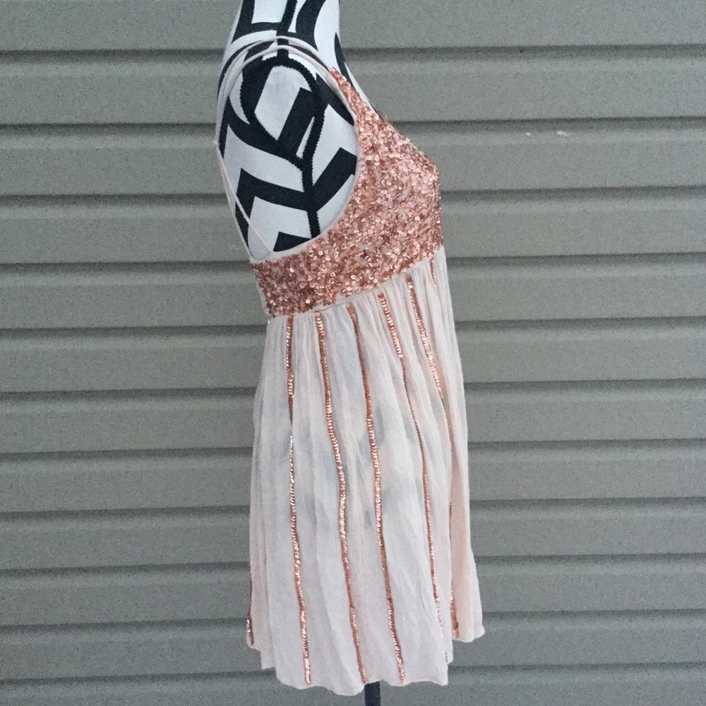 NWT Free People Glitter Girl Neutral Slip Dress - Picture 5 of 8
